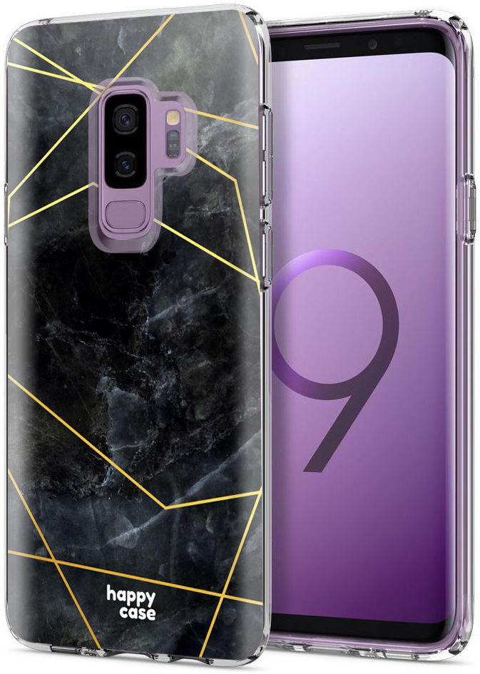 HappyCase Samsung Galaxy S9 Plus Hoesje Flexibel TPU Zwart Marmer afbeelding 2