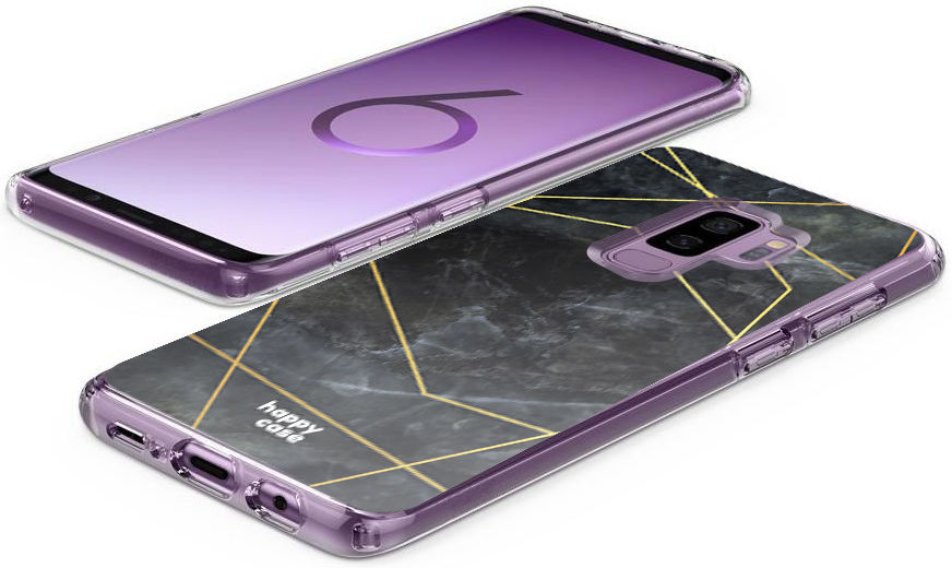 HappyCase Samsung Galaxy S9 Plus Hoesje Flexibel TPU Zwart Marmer afbeelding 7