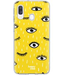 HappyCase Samsung Galaxy A40 Hoesje Flexibel TPU Happy Eyes Print
