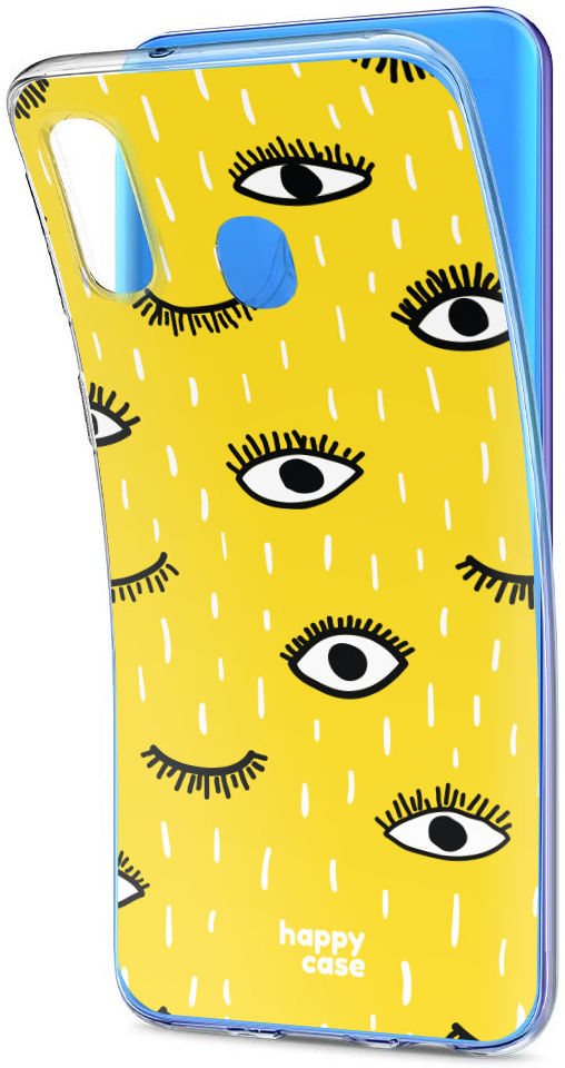 HappyCase Samsung Galaxy A40 Hoesje Flexibel TPU Happy Eyes Print afbeelding 3
