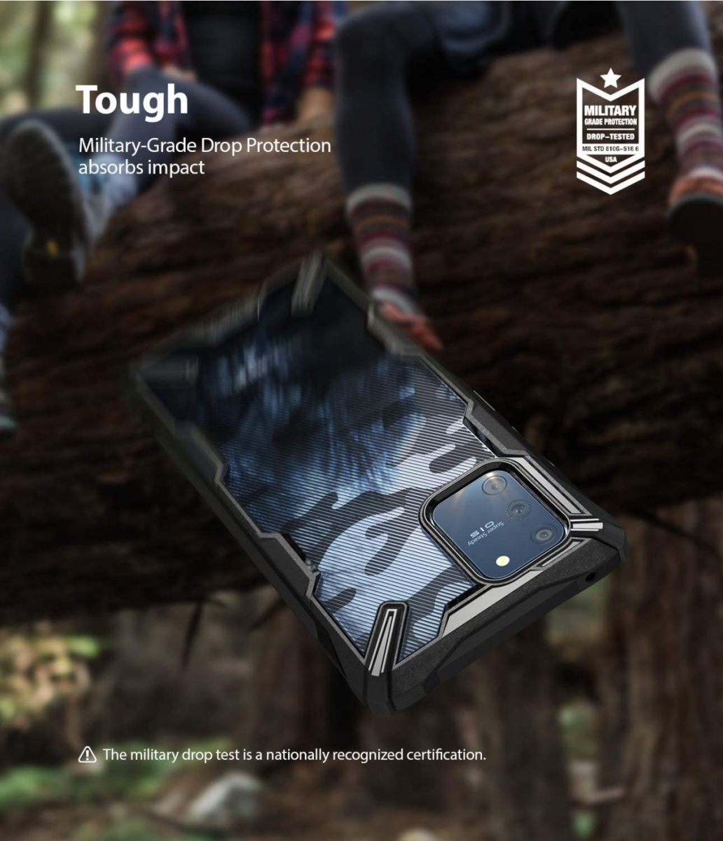 Ringke Fusion X Samsung Galaxy S10 Lite Hoesje Camo Design Zwart afbeelding 3
