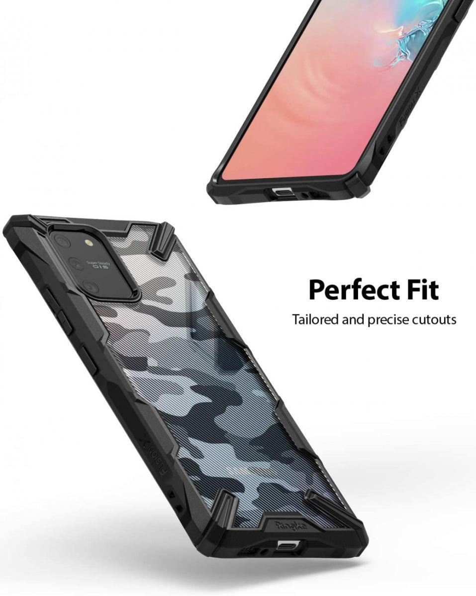 Ringke Fusion X Samsung Galaxy S10 Lite Hoesje Camo Design Zwart afbeelding 6