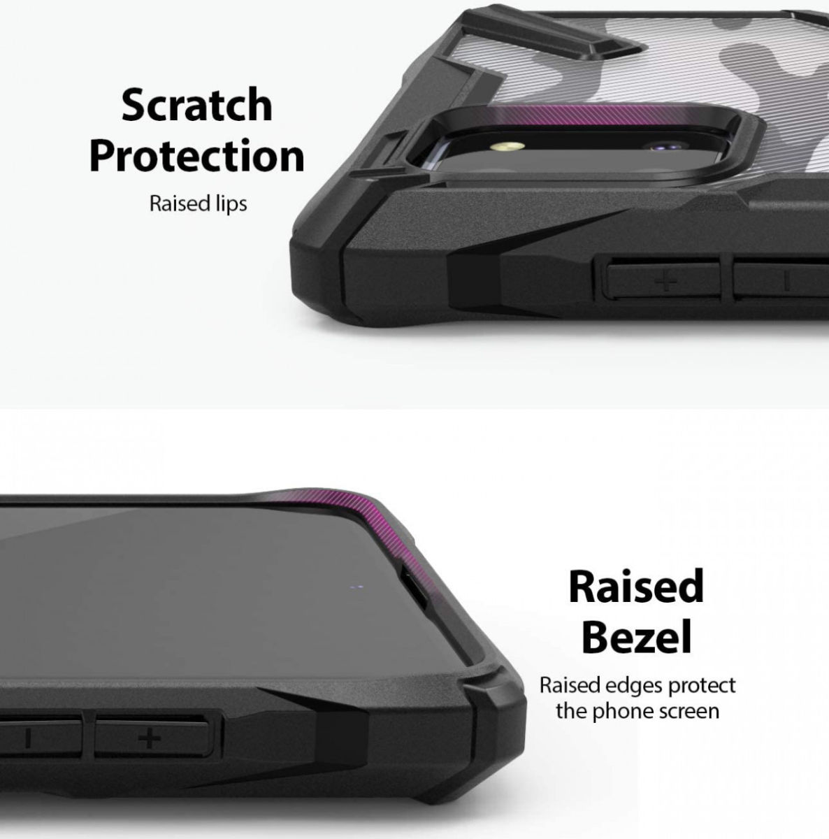 Ringke Fusion X Samsung Galaxy Note 10 Lite Hoesje Camo Design Zwart afbeelding 3