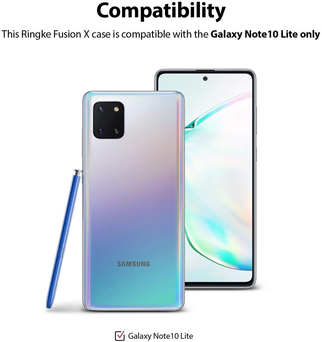 Ringke Fusion X Samsung Galaxy Note 10 Lite Hoesje Camo Design Zwart afbeelding 4