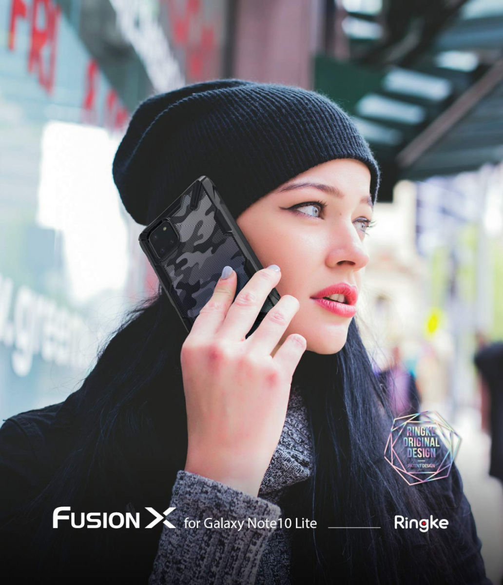 Ringke Fusion X Samsung Galaxy Note 10 Lite Hoesje Camo Design Zwart afbeelding 7