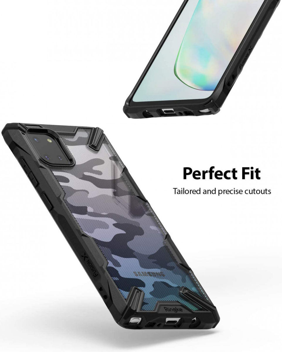Ringke Fusion X Samsung Galaxy Note 10 Lite Hoesje Camo Design Zwart afbeelding 8