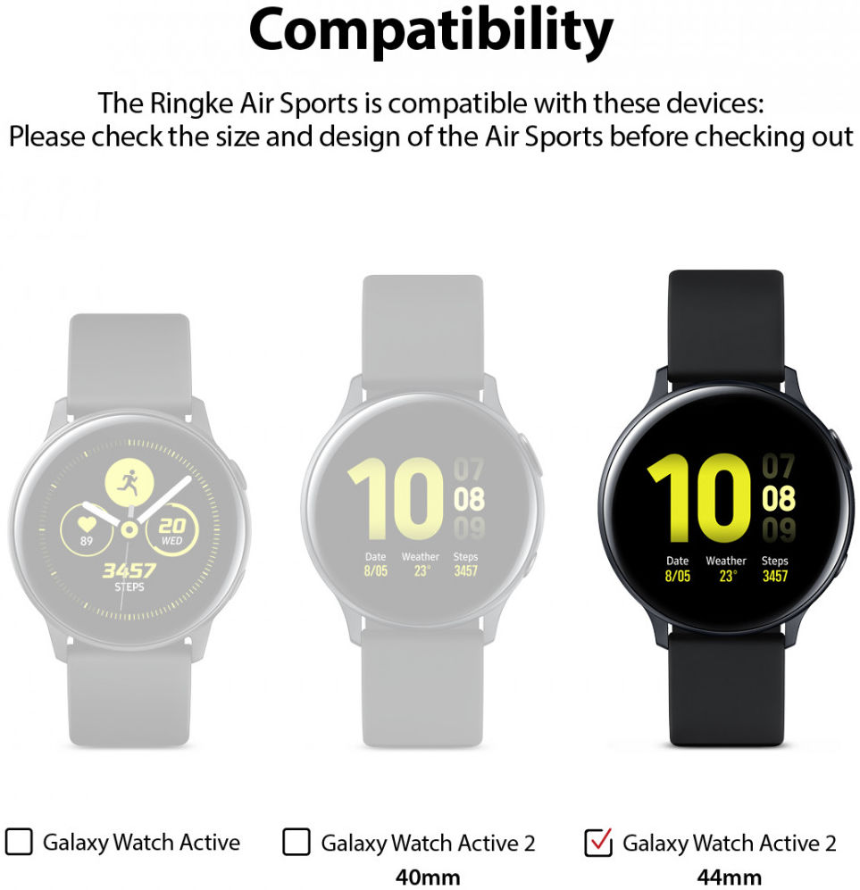 Ringke Air Sports Samsung Galaxy Watch Active 2 44MM Case Transparant afbeelding 11