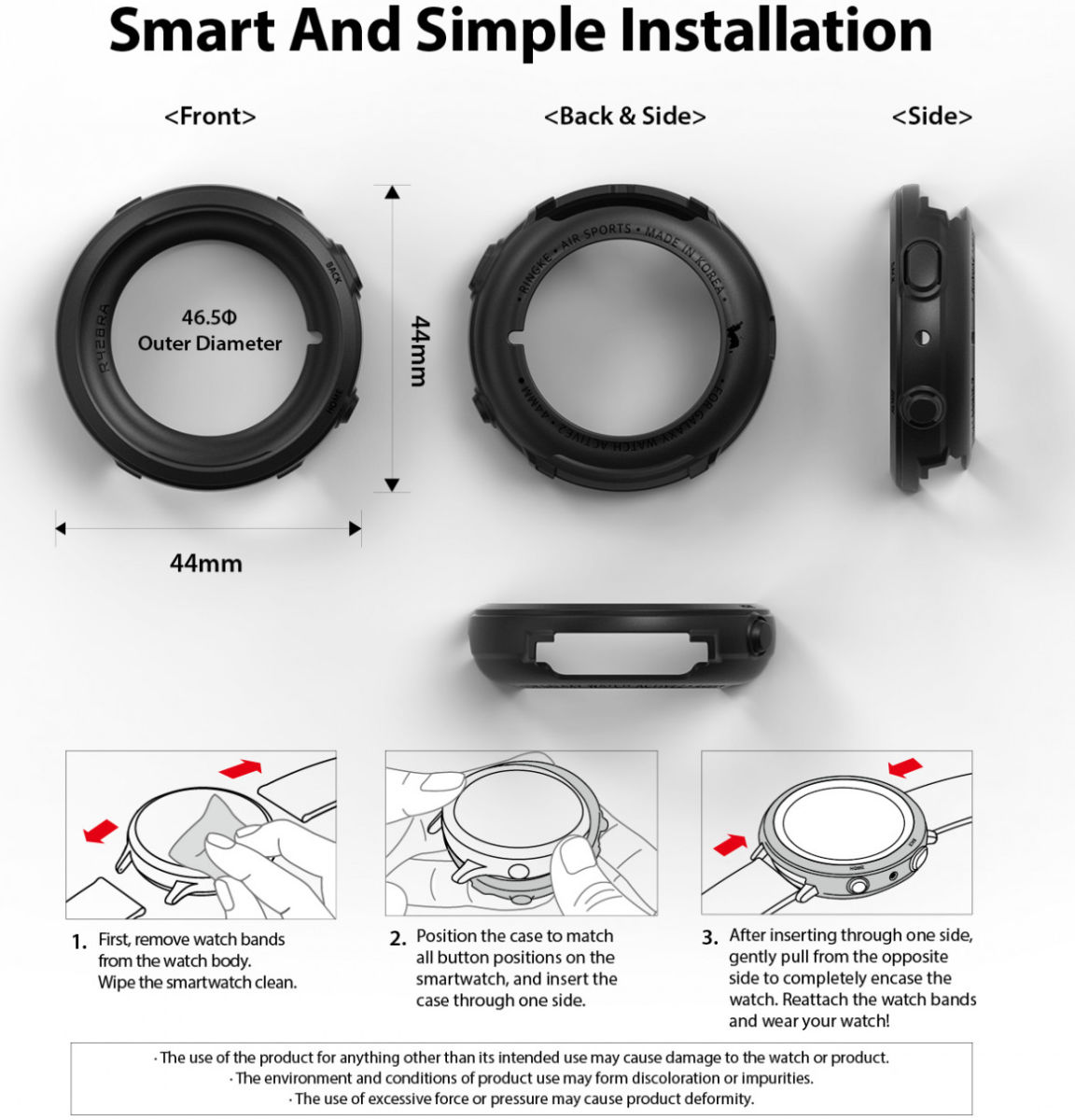 Ringke Air Sports Samsung Galaxy Watch Active 2 44MM Case Transparant afbeelding 10