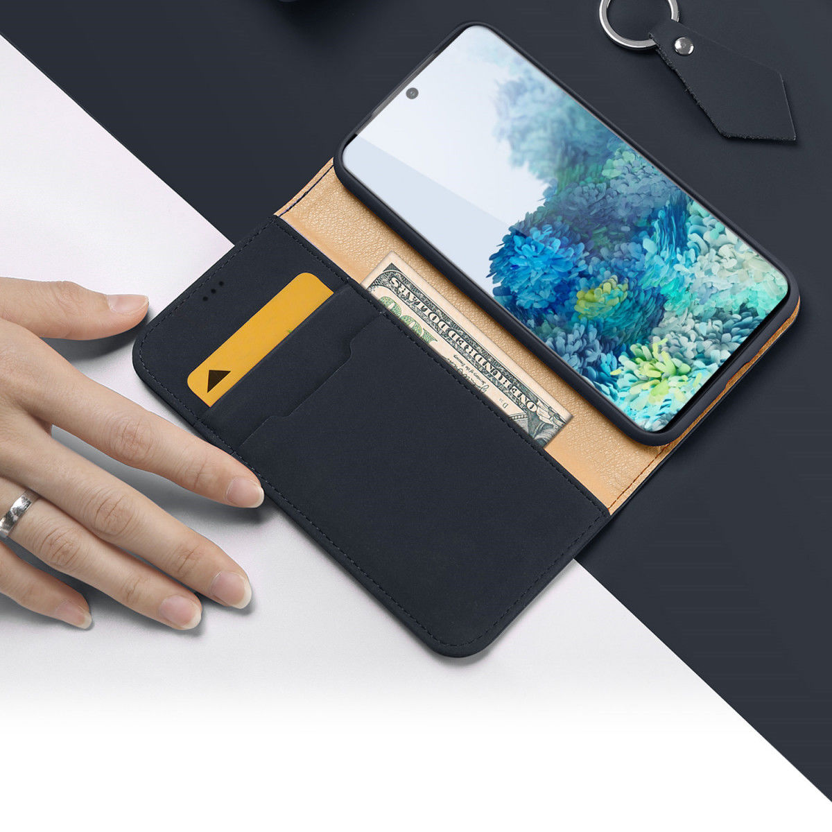 Dux Ducis Wish Series Samsung Galaxy S20 Plus Leren Hoesje Blauw afbeelding 2