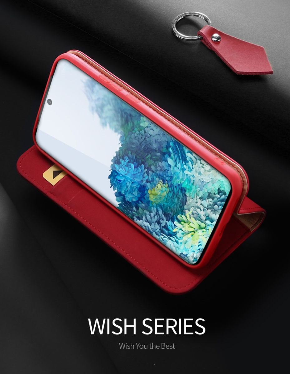 Dux Ducis Wish Series Samsung Galaxy S20 Plus Leren Hoesje Rood afbeelding 2