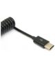 USB naar USB-C Krulsnoer Kabel Zwart 1M
