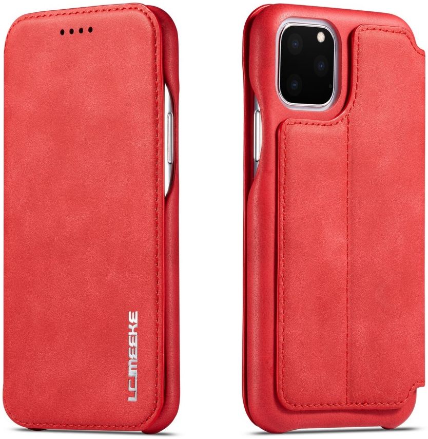 Apple iPhone 11 Pro Hoesje Vintage Portemonnee Bookcase Rood afbeelding 5