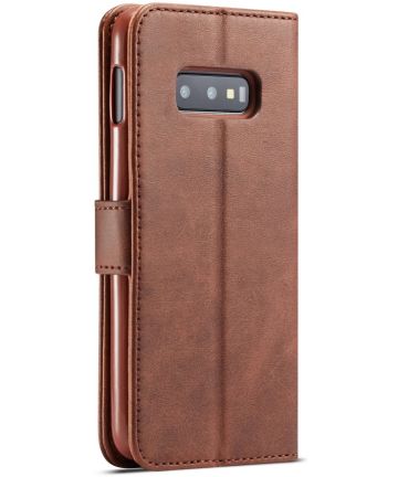 Samsung Galaxy S10E Retro Book Case Portemonnee Hoesje Bruin Hoesjes