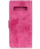 Samsung Galaxy S10 5G Vintage Portemonnee Hoesje Roze
