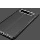 Samsung Galaxy S10 5G TPU Hoesje met Leren Textuur Coating Rood