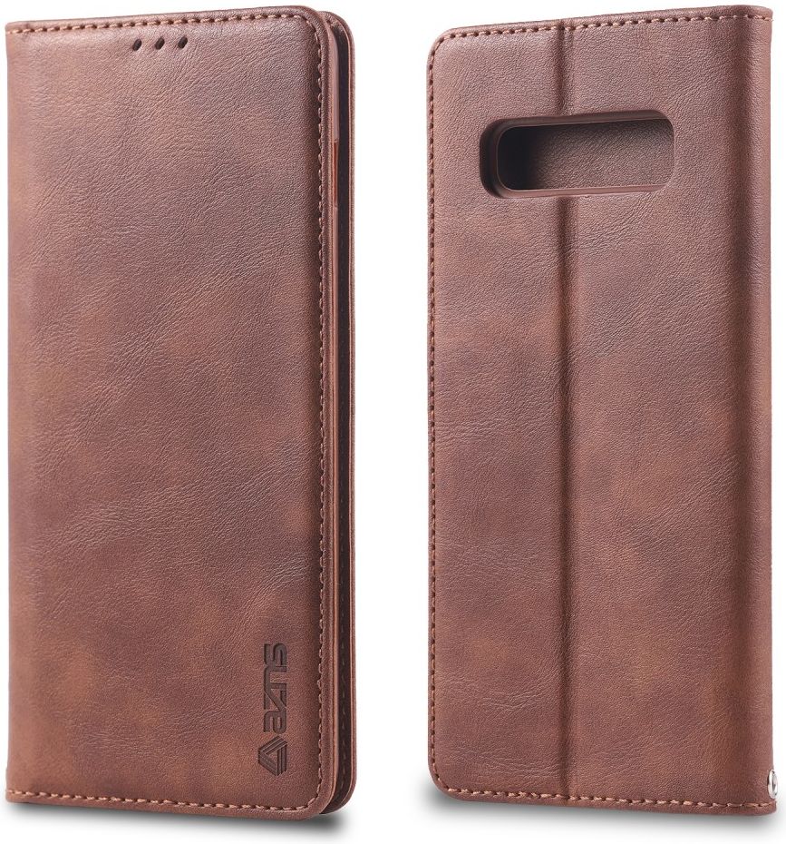 AZNS Retro Samsung Galaxy S10 5G Portemonnee Stand Hoesje Coffee afbeelding 4