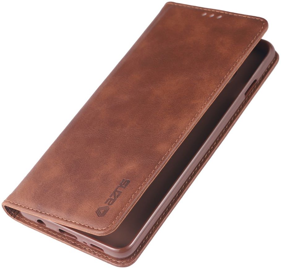 AZNS Retro Samsung Galaxy S10 5G Portemonnee Stand Hoesje Coffee afbeelding 1