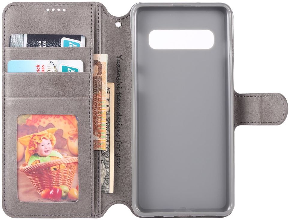 AZNS Samsung Galaxy S10 5G Portemonnee Hoesje Kunstleer Grijs afbeelding 2