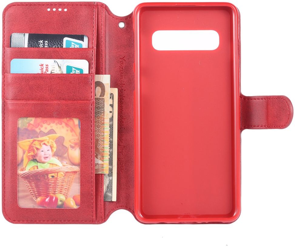 AZNS Samsung Galaxy S10 5G Portemonnee Hoesje Kunstleer Rood afbeelding 2