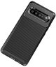 Samsung Galaxy S10 5G Hoesje Geborsteld Carbon Zwart