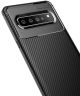 Samsung Galaxy S10 5G Hoesje Geborsteld Carbon Zwart