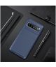 Samsung Galaxy S10 5G Hoesje Geborsteld Carbon Blauw