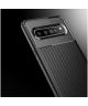 Samsung Galaxy S10 5G Hoesje Geborsteld Carbon Blauw