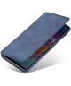 Samsung Galaxy A70 Hoesje Retro Bookcase met Kaarthouder Blauw