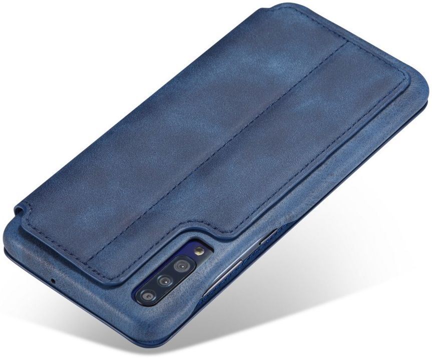 Samsung Galaxy A70 Hoesje Retro Bookcase met Kaarthouder Blauw afbeelding 4