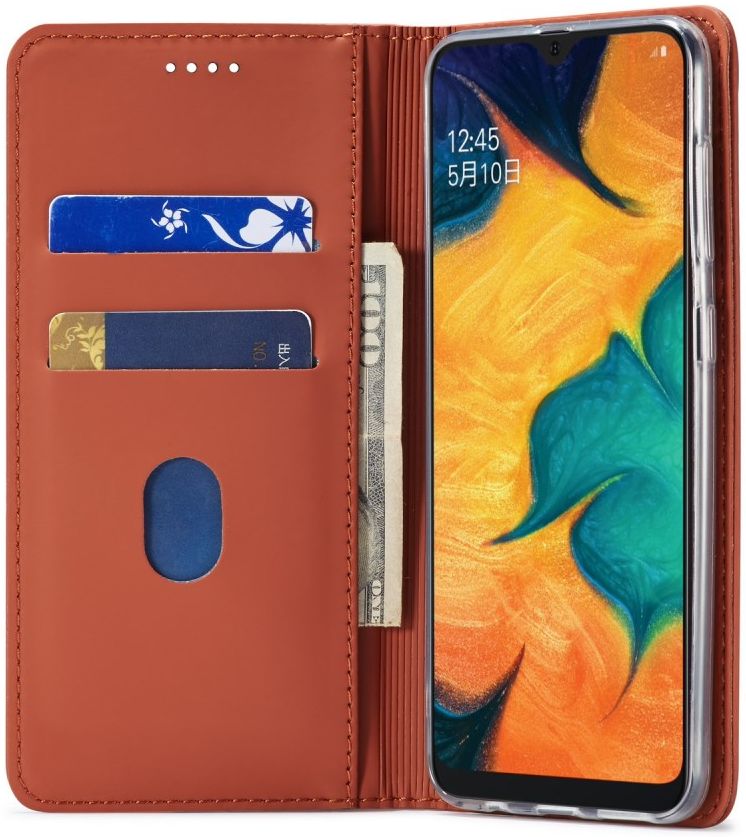 Samsung Galaxy A40 Hoesje Wallet Bookcase Kunstleer Bruin afbeelding 1