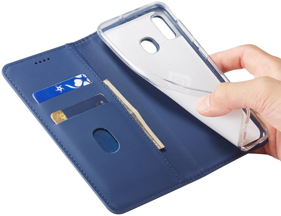 Samsung Galaxy A40 Hoesje Wallet Bookcase Kunstleer Blauw afbeelding 12