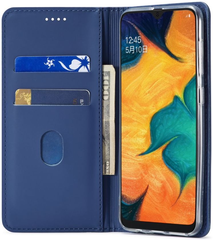 Samsung Galaxy A40 Hoesje Wallet Bookcase Kunstleer Blauw afbeelding 1