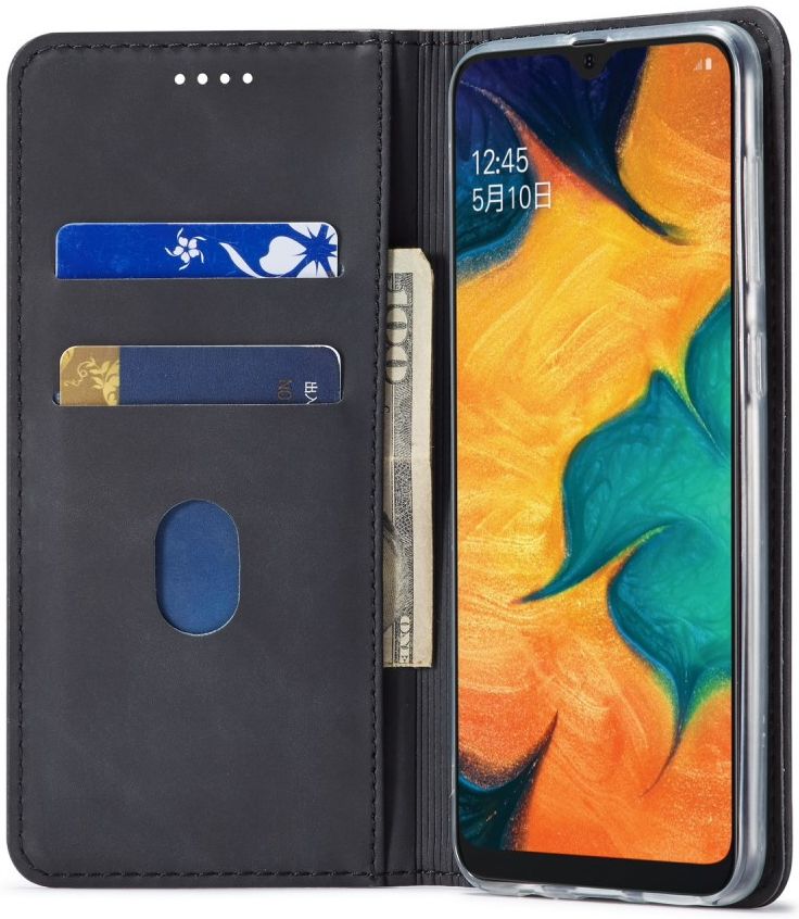 Samsung Galaxy A40 Hoesje Wallet Bookcase Kunstleer Zwart afbeelding 1