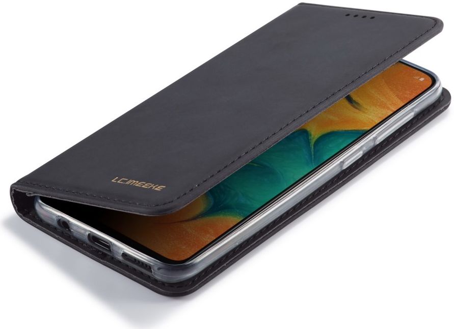 Samsung Galaxy A40 Hoesje Wallet Bookcase Kunstleer Zwart afbeelding 2