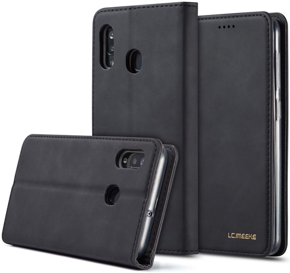 Samsung Galaxy A40 Hoesje Wallet Bookcase Kunstleer Zwart afbeelding 12