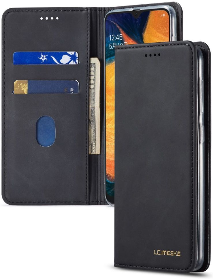 Samsung Galaxy A40 Hoesje Wallet Bookcase Kunstleer Zwart afbeelding 8