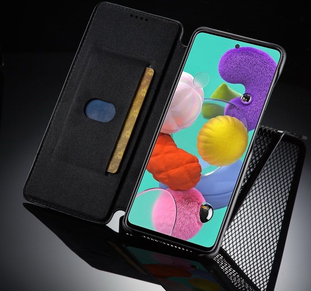 Samsung Galaxy A51 Hoesje Vintage Bookcase met Kaarthouder Zwart afbeelding 9