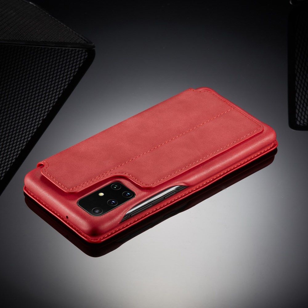 Samsung Galaxy A51 Hoesje Vintage Bookcase met Kaarthouder Rood afbeelding 11