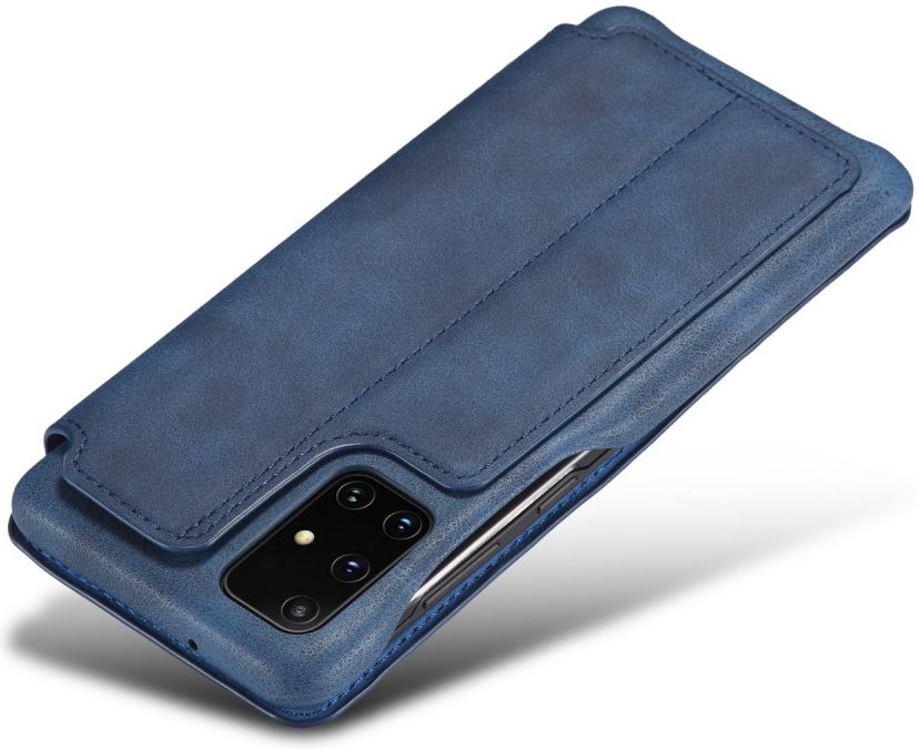 Samsung Galaxy A51 Hoesje Vintage Bookcase met Kaarthouder Blauw afbeelding 4