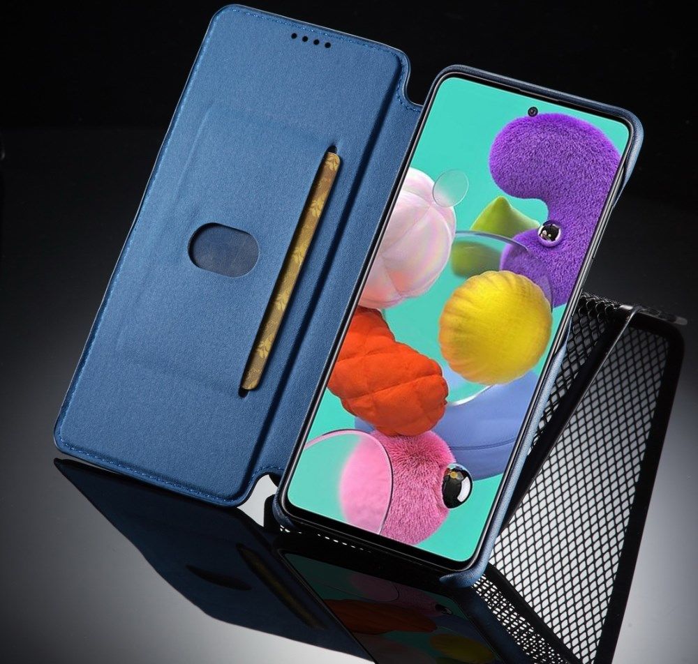 Samsung Galaxy A51 Hoesje Vintage Bookcase met Kaarthouder Blauw afbeelding 9