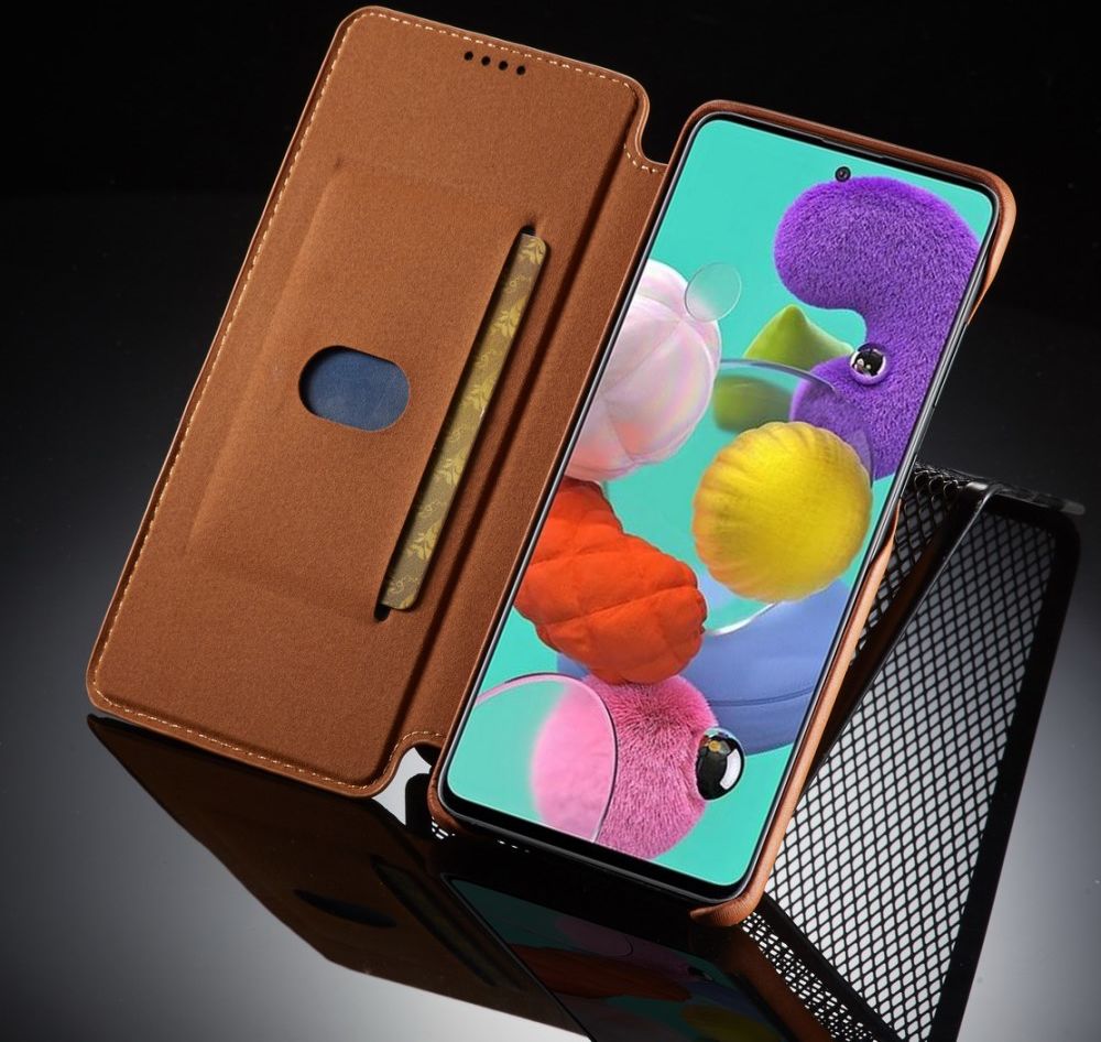 Samsung Galaxy A51 Hoesje Vintage Bookcase met Kaarthouder Bruin afbeelding 12