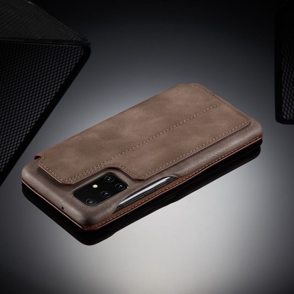 Samsung Galaxy A51 Hoesje Vintage Bookcase met Kaarthouder Coffee afbeelding 11