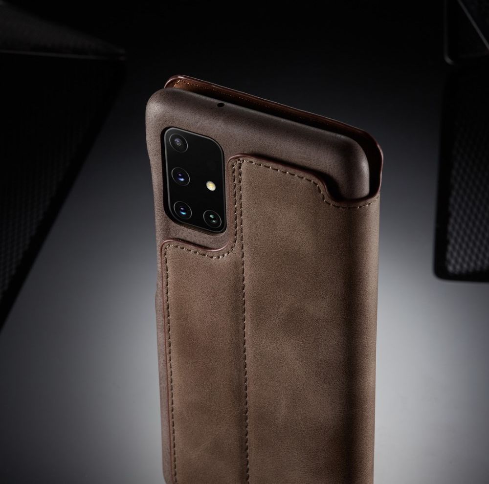Samsung Galaxy A51 Hoesje Vintage Bookcase met Kaarthouder Coffee afbeelding 13