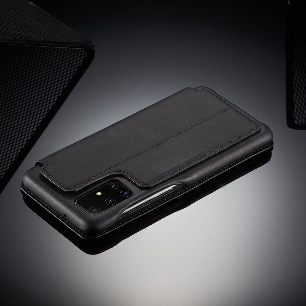Samsung Galaxy A71 Hoesje Vintage Bookcase met Kaarthouder Zwart afbeelding 11