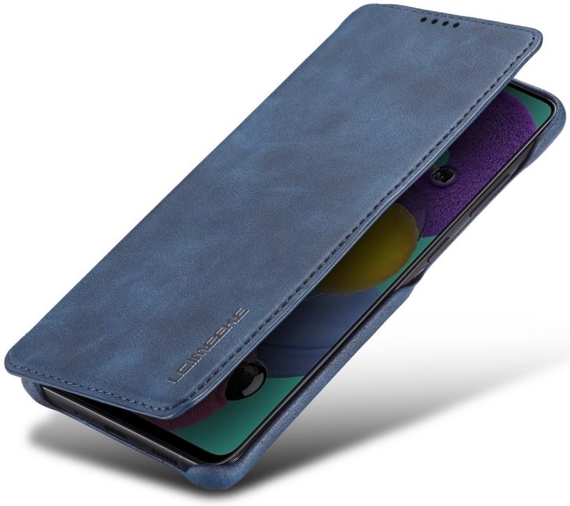 Samsung Galaxy A71 Hoesje Vintage Bookcase met Kaarthouder Blauw afbeelding 1