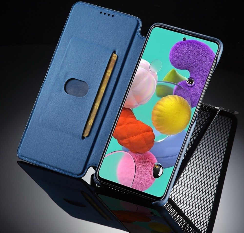 Samsung Galaxy A71 Hoesje Vintage Bookcase met Kaarthouder Blauw afbeelding 9