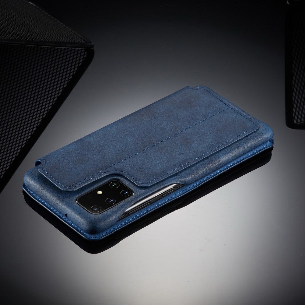 Samsung Galaxy A71 Hoesje Vintage Bookcase met Kaarthouder Blauw afbeelding 11