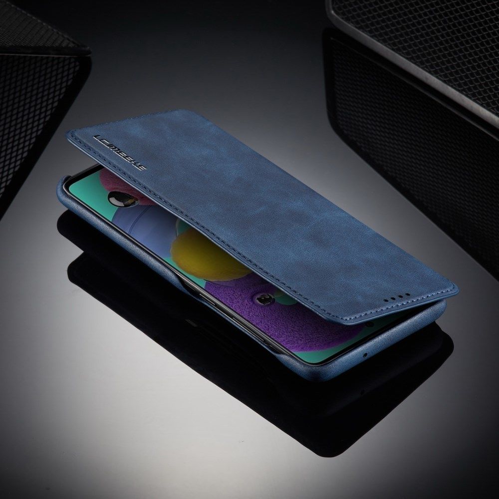 Samsung Galaxy A71 Hoesje Vintage Bookcase met Kaarthouder Blauw afbeelding 12