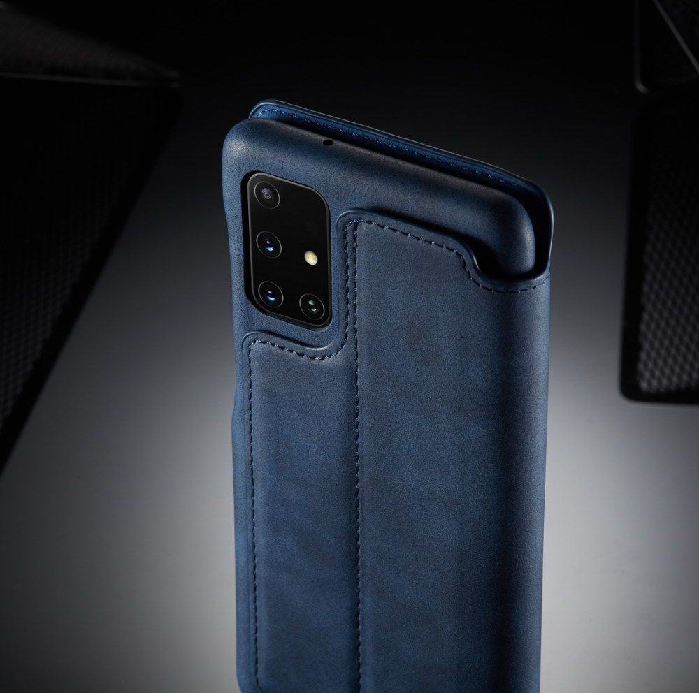 Samsung Galaxy A71 Hoesje Vintage Bookcase met Kaarthouder Blauw afbeelding 13