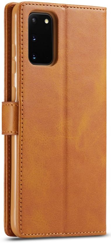 Samsung Galaxy S20 Retro Book Case Portemonnee Hoesje Lichtbruin afbeelding 2